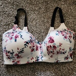 Torrid Curvy Floral Print Bra with Black Straps